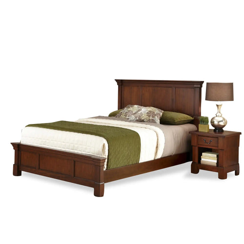 Homestyles Aspen Brown Queen Bed and Nightstand