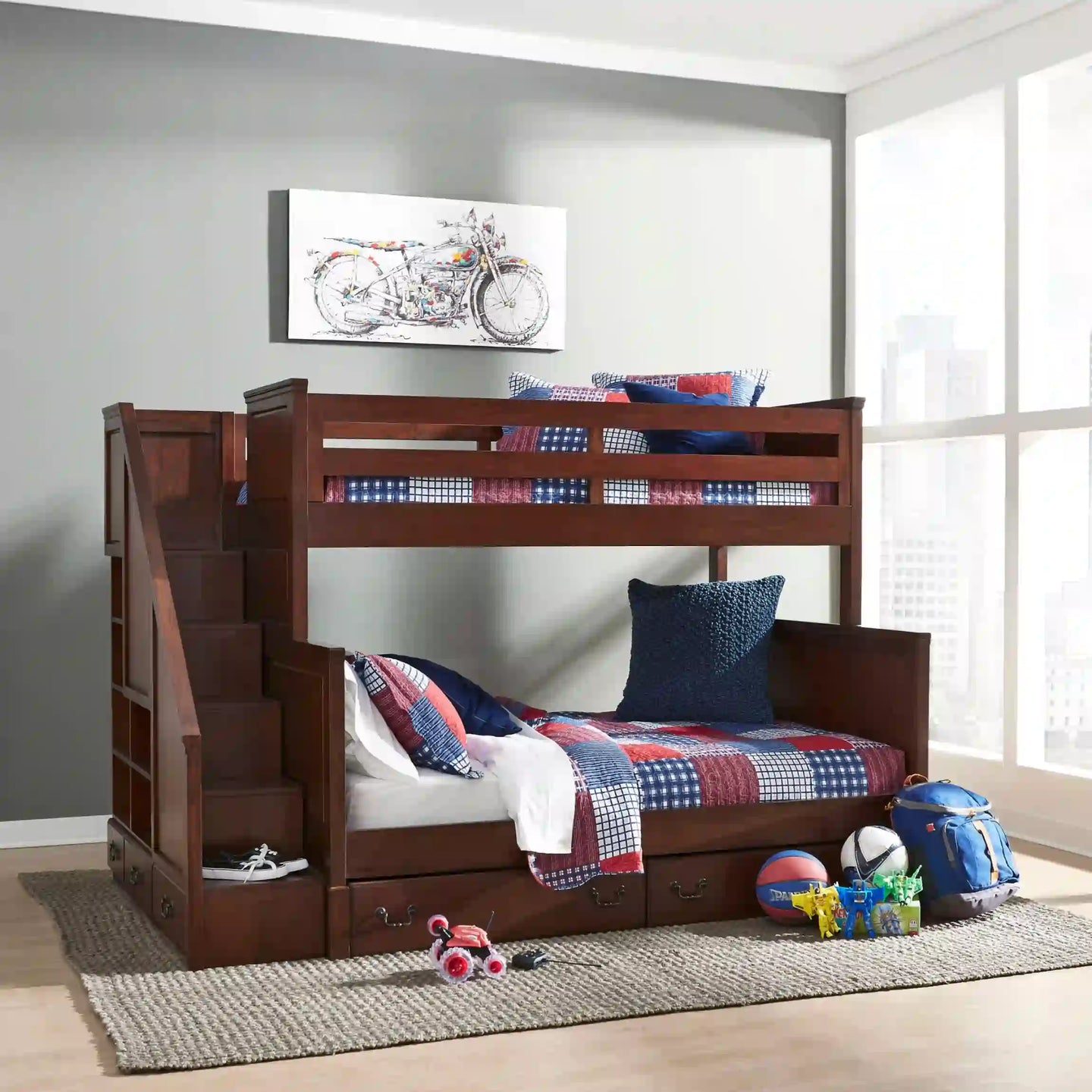 Homestyles Aspen Brown Twin Over Full Bunk Bed