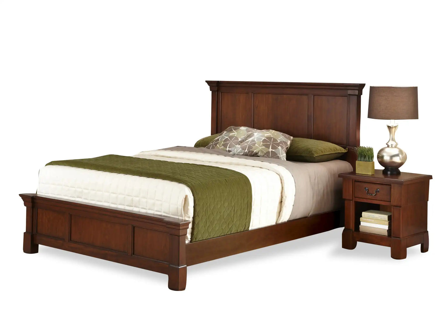 Homestyles Aspen Brown King Bed and Nightstand