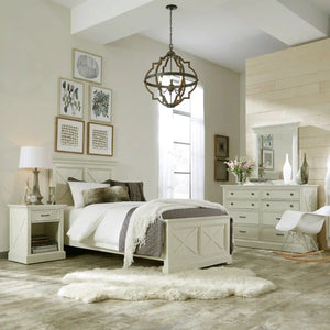 Homestyles Seaside Lodge Off-White Twin Bed