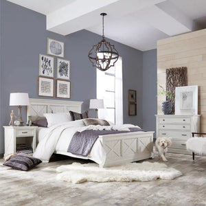 Homestyles Seaside Lodge Off-White Queen Bed