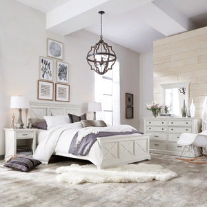 Homestyles Seaside Lodge Off-White Queen Bed