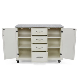 Homestyles Seaside Lodge Off-White Kitchen Cart