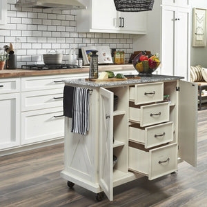 Homestyles Seaside Lodge Off-White Kitchen Cart