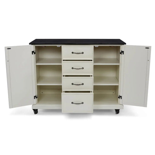 Homestyles Seaside Lodge Off-White Kitchen Cart