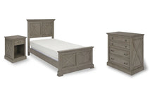 Load image into Gallery viewer, Homestyles Mountain Lodge Gray Twin Bed, Nightstand and Chest