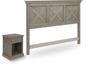 Homestyles Mountain Lodge Gray Queen Headboard and Nightstand