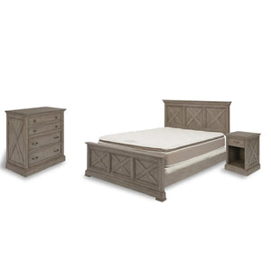 Homestyles Mountain Lodge Gray Queen Bed, Nightstand and Chest