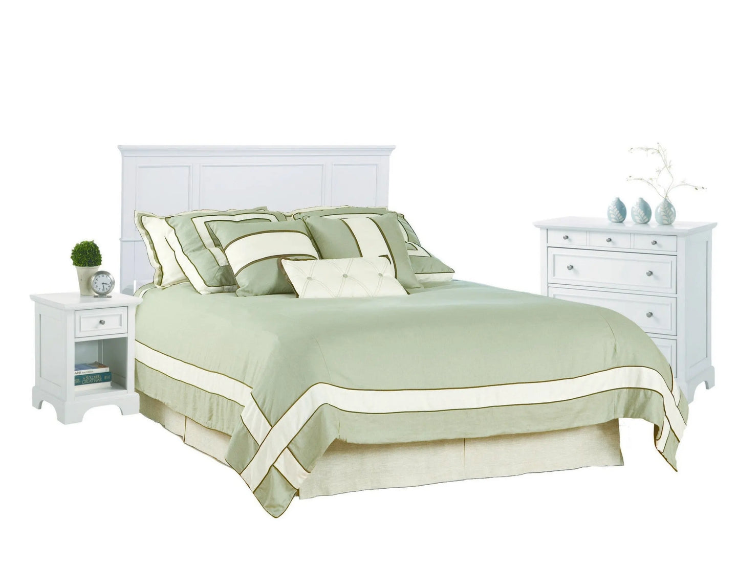 Homestyles Naples Off-White Queen Headboard, Nightstand and Chest