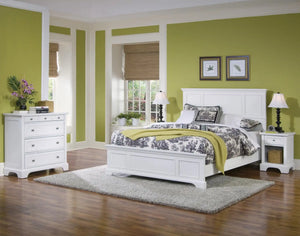 Homestyles Naples Off-White Queen Bed, Nightstand and Chest