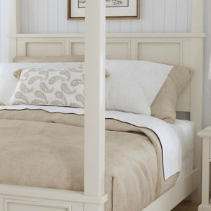 Homestyles Naples Off-White Queen Canopy Bed