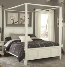 Load image into Gallery viewer, Homestyles Naples Off-White Queen Canopy Bed