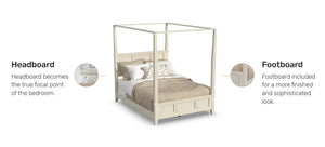 Homestyles Naples Off-White Queen Canopy Bed