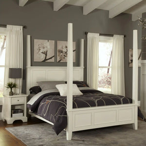 Homestyles Naples Off-White Queen Bed and Nightstand