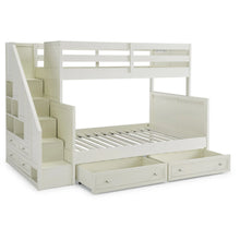 Load image into Gallery viewer, Homestyles Naples Off-White Twin Over Full Bunk Bed