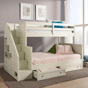 Homestyles Naples Off-White Twin Over Full Bunk Bed