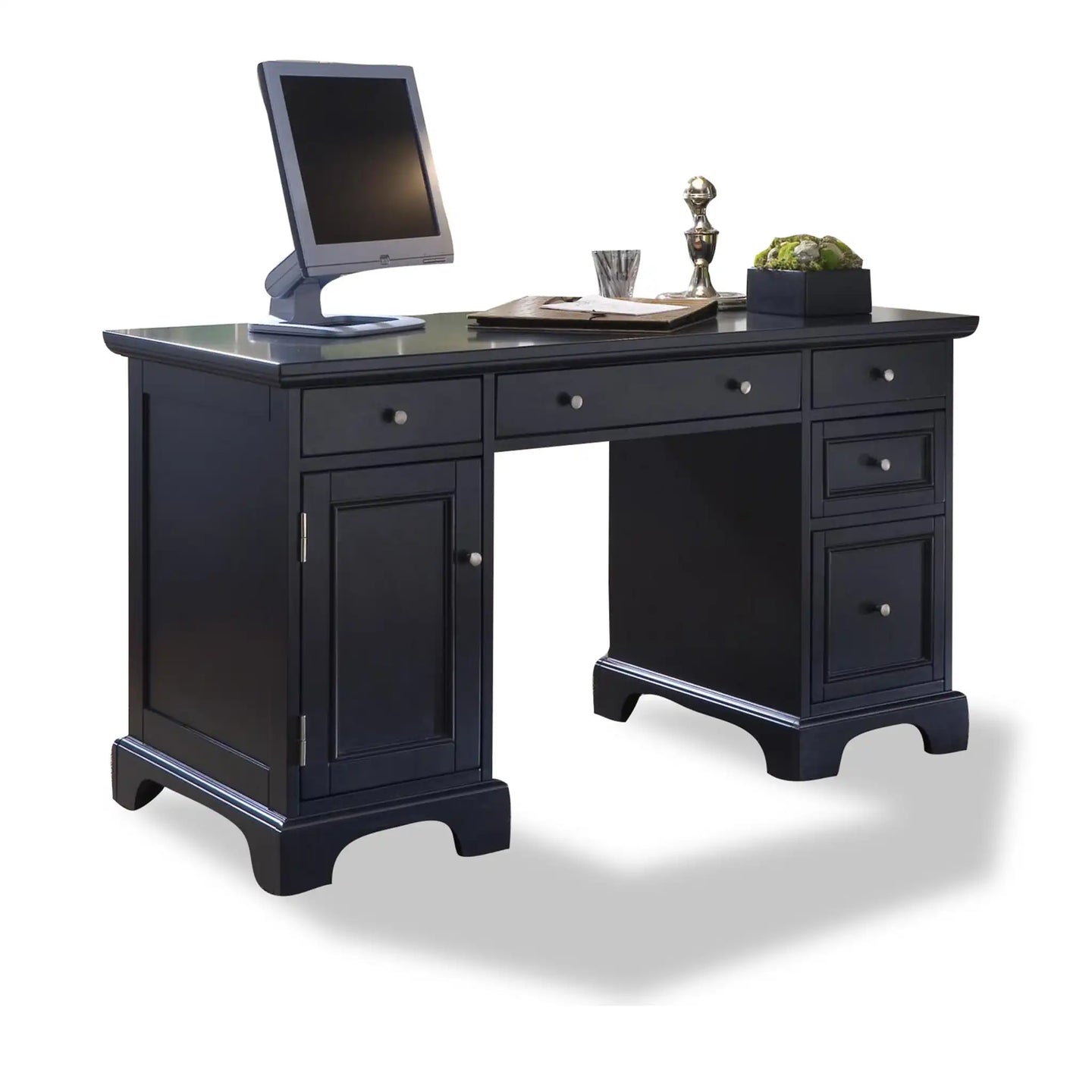 Homestyles Bedford Black Pedestal Desk