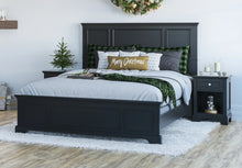 Load image into Gallery viewer, Homestyles Bedford Black Queen Bed and Nightstand