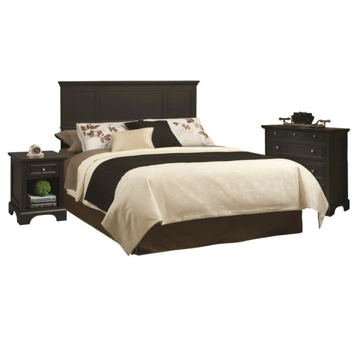 Homestyles Bedford Black King Headboard, Nightstand and Chest
