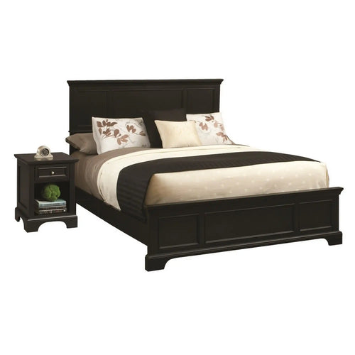 Homestyles Bedford Black King Bed and Nightstand