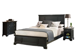 Homestyles Bedford Black King Bed, Nightstand and Chest
