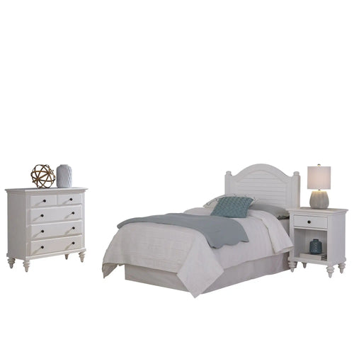 Homestyles Bermuda Off-White Twin Headboard, Nightstand and Chest