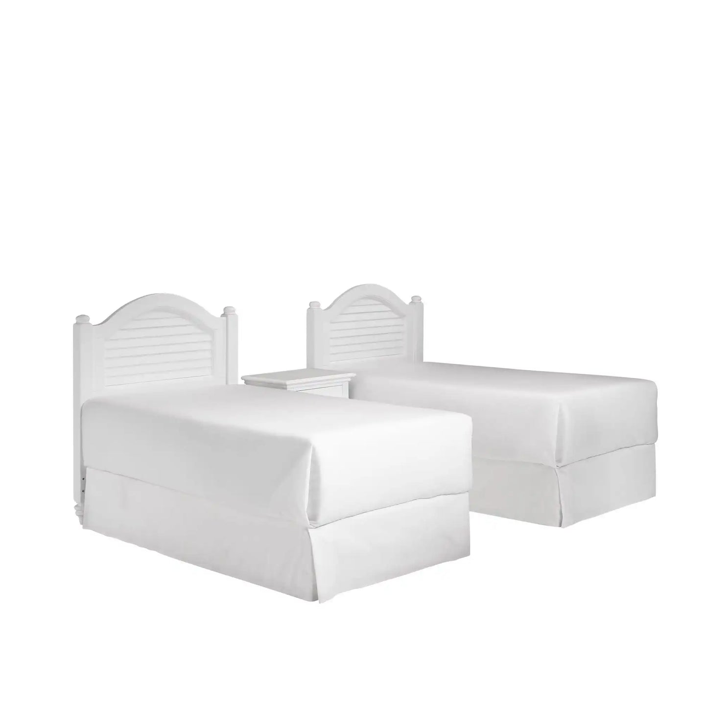 Homestyles Bermuda Off-White Two Twin Headboards and Nightstand