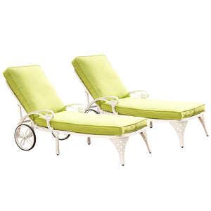 Homestyles Biscayne Off-White Chaise Lounge with Cushion (Set of 2)