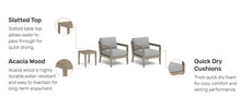Load image into Gallery viewer, Homestyles Sustain Gray Outdoor Lounge Armchair Pair and End Table
