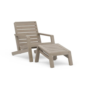 Homestyles Sustain Gray Outdoor Lounge Chair with Ottoman