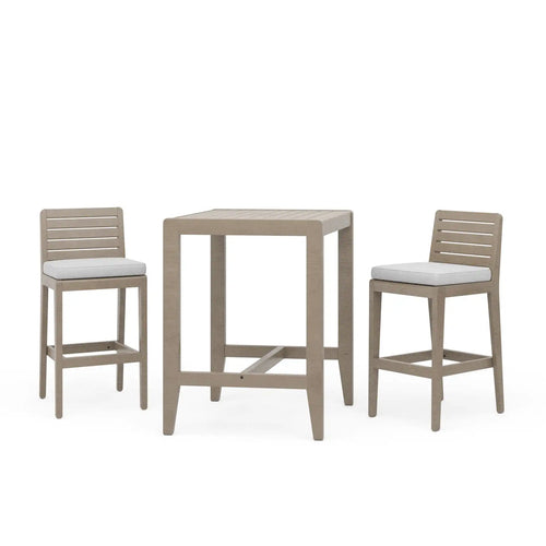 Homestyles Sustain Gray Outdoor High Bistro Table and Two Stools