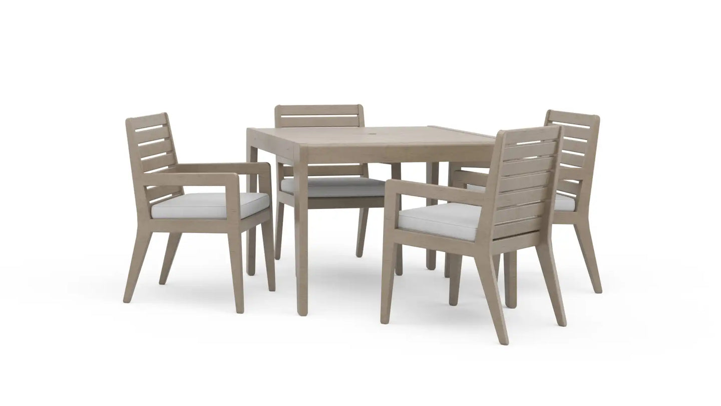 Homestyles Sustain Gray Outdoor Dining Table and Four Armchairs