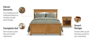Homestyles Oak Park Brown Queen Bed and Nightstand