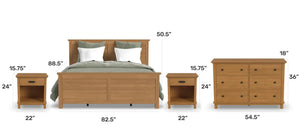 Homestyles Oak Park Brown King Bed, Two Nightstands and Dresser