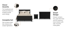 Load image into Gallery viewer, Homestyles Oak Park Black Queen Bed, Nightstand and Dresser