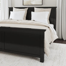 Load image into Gallery viewer, Homestyles Oak Park Black King Bed and Two Nightstands