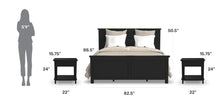 Load image into Gallery viewer, Homestyles Oak Park Black King Bed and Two Nightstands
