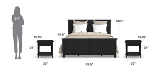 Homestyles Oak Park Black King Bed and Two Nightstands