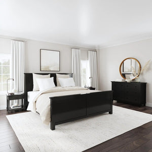 Homestyles Oak Park Black King Bed, Two Nightstands and Dresser