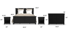 Load image into Gallery viewer, Homestyles Oak Park Black King Bed, Two Nightstands and Dresser