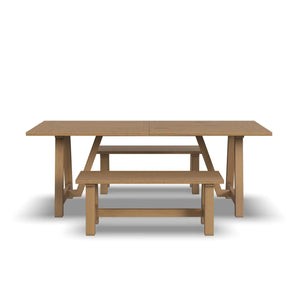 Homestyles Trestle Brown Dining Table with 2 Benches