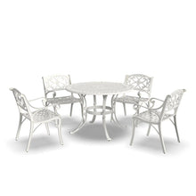 Load image into Gallery viewer, Homestyles Sanibel White 5 Piece Outdoor Dining Set