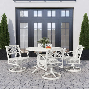 Homestyles Sanibel White 5 Piece Outdoor Dining Set
