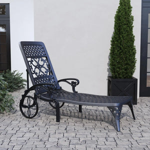 Homestyles Sanibel Black Outdoor Chaise Lounge