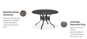 Homestyles Capri Charcoal Outdoor Dining Table