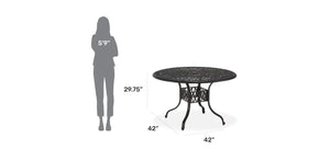 Homestyles Capri Charcoal Outdoor Dining Table
