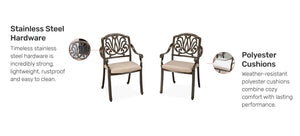 Homestyles Capri Taupe Outdoor Chair Pair