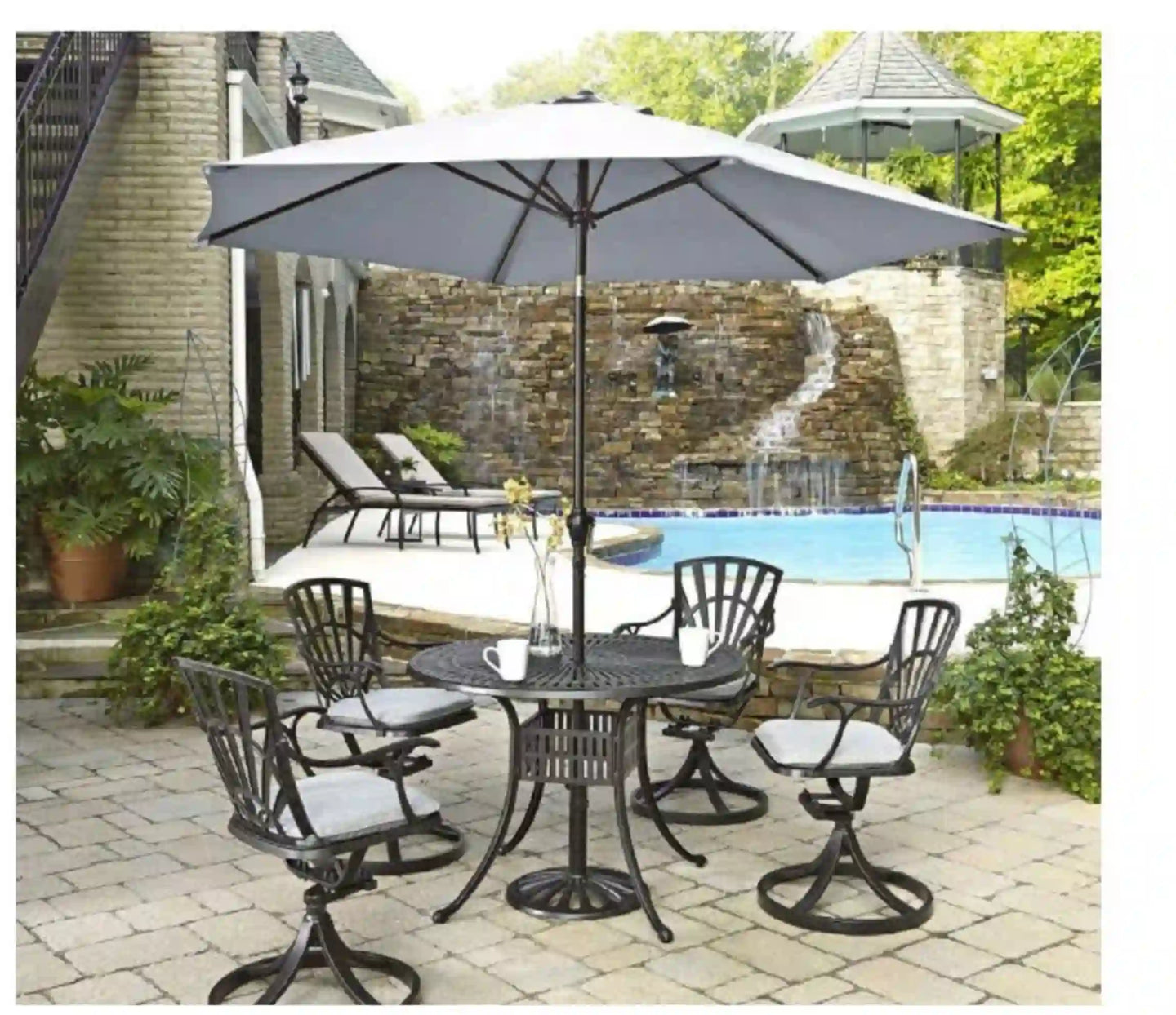 Homestyles Grenada Charcoal 6 Piece Outdoor Dining Set