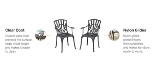 Homestyles Grenada Charcoal Outdoor Chair Pair