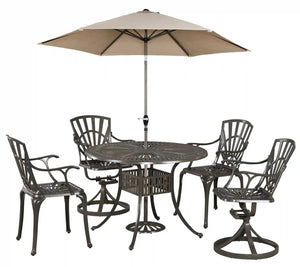 Homestyles Grenada Khaki Gray 6 Piece Outdoor Dining Set